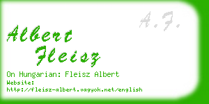 albert fleisz business card